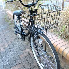中古自転車 SLICK ママチャリ 自転車 6段ギア 26インチ LEDライト ブラック 通勤 通学 近所のお出掛けなどにの画像
