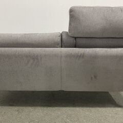 カリモク家具 コンパクトソファ 2人掛け 幅158 セラムライトグレー オーク材 スタイリッシュデザイン 中古家具 店頭引取歓迎 R10165の画像