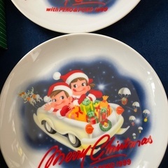 不二家クリスマスプレート2枚1999年の画像