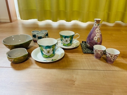 【値下げ】九谷焼 酒器 茶器 皿 カップ セット