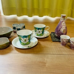 【値下げ】九谷焼 酒器 茶器 皿 カップ セット の画像