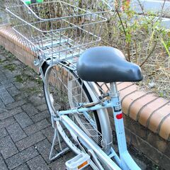 中古自転車 ALUMINUM FRAME ママチャリ 自転車 24インチ LEDライト ライトブルー 現状品 通勤 通学 近所のお出掛けなどにの画像