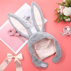 うさぎ コスプレ 帽子 ふわふわ コスチューム 小物 グレー 被り物の画像