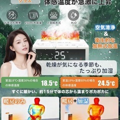 セラミックヒーター 電気ヒーター セラミックファンヒーター 超音波式加湿搭載の画像