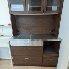 食器棚 LIVING HOUSE キッチンボード LUCIDO 120cmの画像
