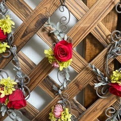 プリザーブドフラワー　バラ　ローズ　アイアン　インテリア　オブジェ　アンティーク　ハンドメイド　の画像