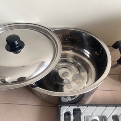 30cmステンレス両手鍋　ポット他まとめの画像