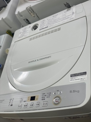 送料・設置込み可　洗濯機　5.5kg SHARP 2019年【分解クリーニング済み】