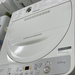 送料・設置込み可　洗濯機　5.5kg SHARP 2019年【分解クリーニング済み】の画像