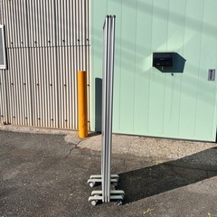 ３連移動式パーテーション 半透明 キャスター付き 仕切りの画像