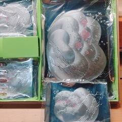 紅梅　大皿　銘々皿　揃　銀仕上製品の画像
