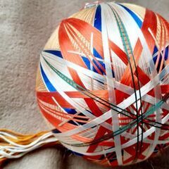 🌐飾り毬 吊り飾り 2点セット 日本製 ハンドメイド 伝統工芸品 一点物の画像