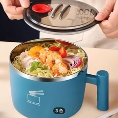 新品未使用蓋と取手付きステンレスボウルの画像