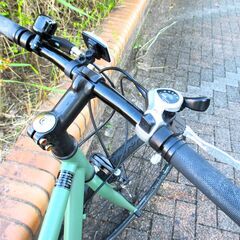 中古自転車 OUTER LIMITS クロスバイク 自転車 6段変速 フレームサイズ450㎜ カーキー 通勤 通学 近所のお出掛けなどにの画像