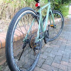 中古自転車 OUTER LIMITS クロスバイク 自転車 6段変速 フレームサイズ450㎜ カーキー 通勤 通学 近所のお出掛けなどにの画像
