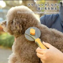 ブラシ 犬 猫  ワンプッシュ ペット トリミング お手入れ 玉付きの画像