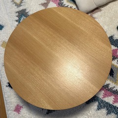 折りたたみ木製リビング丸テーブルの画像