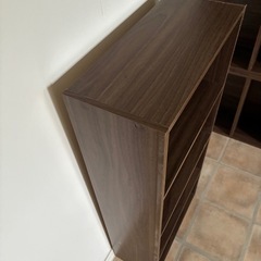 カラーボックス4個　ウォールナットの画像