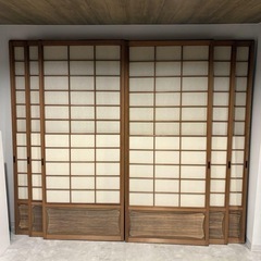 雪見障子　ガラス戸　建具　リフォーム和室　6枚セットの画像