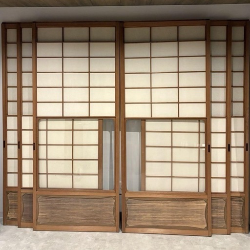 雪見障子　ガラス戸　建具　リフォーム和室　6枚セット