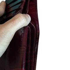 Cartier カルティエ ハッピーバースデイ 二つ折り財布 エナメル ボルドーの画像