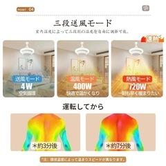 【新品】シーリングライト ファンヒーター ヒーター ライト 小型 E26 暖房 脱衣所の画像