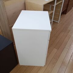 ★リユースのサカイつくば店★TK6994  3段チェスト ホワイト H76×D45×W59 クリーニング済みの画像
