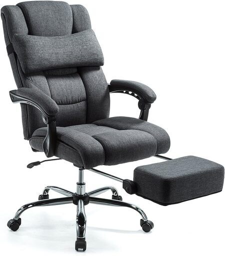 サンワダイレクト オフィスチェア ハイバック リクライニング 160度 オットマン付き