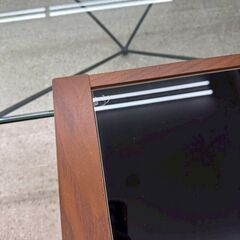 ★リユースのサカイ高崎店★TJ13154  ガラステーブル 茶 H38×D45×W100 クリーニング済みの画像