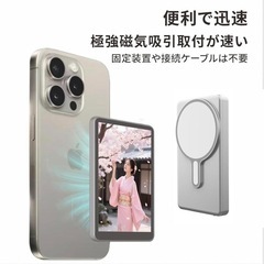 【美品】 自撮りカメラ　自撮りモニタ 音声認識　背面カメラ 外付けスピーカー TikT新品の画像