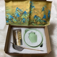 【美品】お抹茶 7点セット 薄緑色 陶器製 茶道用品 人気商品 茶道具セット お点前の画像