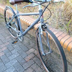 中古自転車 Thiunta Lefne クロスバイク 自転車 6段変速 フレームサイズ453㎜ グレー 通勤 通学 近所のお出掛けなどにの画像