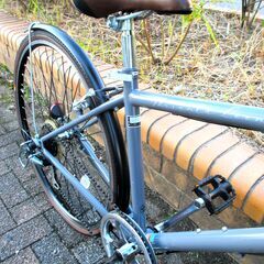 中古自転車 Thiunta Lefne クロスバイク 自転車 6段変速 フレームサイズ453㎜ グレー 通勤 通学 近所のお出掛けなどにの画像