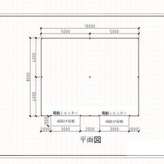農機倉庫、簡易倉庫、ユニットハウス、モジュラーハウス、仮設倉庫、オフィス、仮設工場、大型倉庫もカスタマイズ可能；電動シャッターの画像