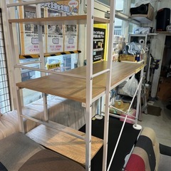 【PCデスクホワイト幅120】クリーニング済【天板ダメージ有り】【管理番号12310】金の画像