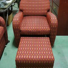 米軍払い下げ品　SOFA OTOMAN　オットマン付き1人掛けソファ　USED品の画像