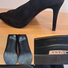 DIANA ダイアナ スエードパンプス ポインテッドトゥVカット ハイヒールの画像