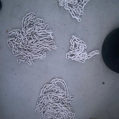 【駐車場軽量ポール5本組】ポール＋チェーン＋ （チェーンおまけ付）の画像