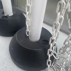 【駐車場軽量ポール5本組】ポール＋チェーン＋ （チェーンおまけ付）の画像