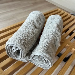 未使用 ニトリ タオルセット ライトグレー 各2セットの画像