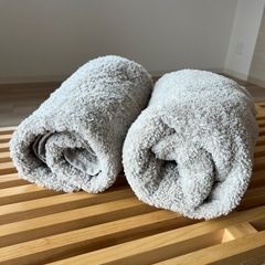 未使用 ニトリ タオルセット ライトグレー 各2セットの画像