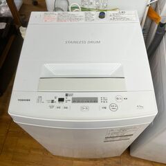 【リサイクルショップどりーむ鹿大前店】No.2991 洗濯機 TOSHIBA/東芝 AW-45M5(W) 2018年製 4.5㎏の画像