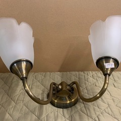 DAIKO 花型 ガラスシェードランプ シャンデリア・壁掛け 2灯 ※商品の状態やサイズ等は現物にてご確認ください。の画像