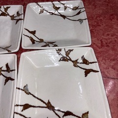 GYP1023 たち吉　橘吉　万葉　角和皿　木の枝模様　角皿　中皿５枚の画像