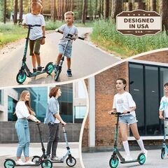 キックスクーター　キックボード　最大荷重240ポンド（約115kg）。折りたたみ式、軽量、8インチ（約20cm）の大型ホイール（子供、ティーン、大人向け）、4段階調整可能　卸ます　転売OK　倒産品　まとめ売り　ネット商材　アマゾン引き上げ商品　メルカリ　副業の画像