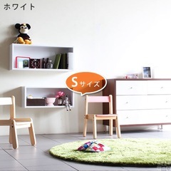【新品・未使用】arne 壁に付けられる木製収納棚 2個セットの画像