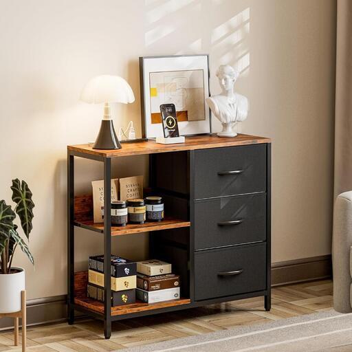 収納チェスト❣️洋服タンス リビングチェスト 棚付 コンセント付 3段3杯2段