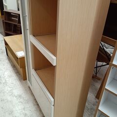 リユースのサカイ栃木店★ジモティ割あり★  レンジ台 ベージュ W80×D44×H130.5 クリーニング済み TC11261の画像