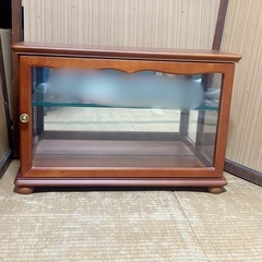 塩川光明堂 キュリオケース 200Y-A 木製ガラスショーケース（鏡付き） 収納棚 インテリア家具 ディスプレイ棚の画像