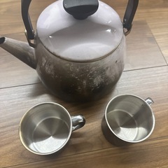 焚き火やキャンプに！やかんとマグカップセット！！の画像
